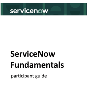 ServiceNow Participant Guide Cover