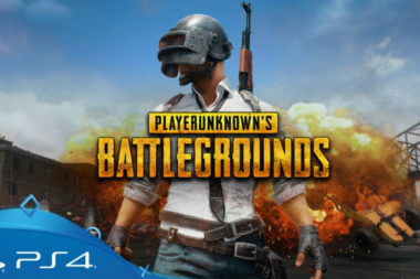 PubG on PS4: a man wearing a helmet and holding a rifle
